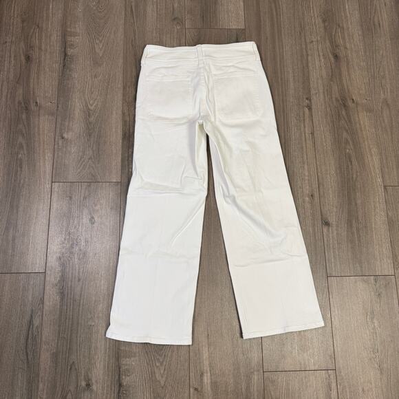 J.Crew Petite Slim Wide Leg Jeans WMNS 24P White Denim Stacked Buttons Stretch - Picture 5 of 7